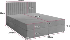 Łóżka Małżeńskie|Łóżka Ze Stelażem></noscript>BROMARKT Łóżko kontynentalne 180x200 cm z pojemnikiem na pościel DREAM szare