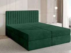 Łóżka Małżeńskie|Łóżka Ze Stelażem></noscript>BROMARKT Łóżko kontynentalne 180x200 cm z pojemnikiem na pościel DREAM butelkowa zieleń