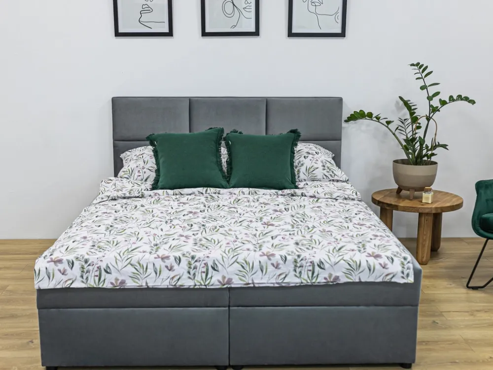 Łóżka Małżeńskie|Łóżka Ze Stelażem>BROMARKT Łóżko kontynentalne 160x200 cm z pojemnikiem na pościel BOSTON zieleń