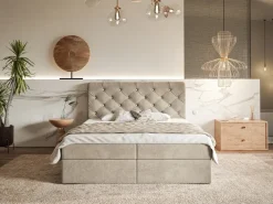 Łóżka Młodzieżowe|Łóżka Z Zagłówkiem></noscript>Riban Łóżko kontynentalne 120x200 cm z pojemnikiem na pościel JAMAL