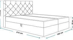 Łóżka Młodzieżowe|Łóżka Z Zagłówkiem></noscript>Riban Łóżko kontynentalne 120x200 cm z pojemnikiem na pościel JAMAL