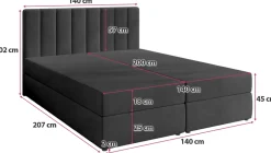 Meble Młodzieżowe|Łóżka Młodzieżowe></noscript>BROMARKT Łóżko kontynentalne 140x200 cm z pojemnikiem DENVER czarne