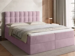 Łóżka Małżeńskie|Łóżka Ze Stelażem></noscript>BROMARKT Łóżko kontynentalne 160x200 cm z pojemnikiem DETROIT pudrowy róż