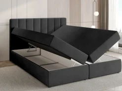 Łóżka Małżeńskie|Łóżka Ze Stelażem>BROMARKT Łóżko kontynentalne 160x200 cm z pojemnikiem DENVER czarne