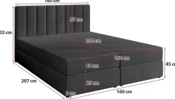 Łóżka Małżeńskie|Łóżka Ze Stelażem></noscript>BROMARKT Łóżko kontynentalne 160x200 cm z pojemnikiem DENVER czarne