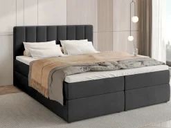 Łóżka Małżeńskie|Łóżka Ze Stelażem></noscript>BROMARKT Łóżko kontynentalne 160x200 cm z pojemnikiem DENVER czarne