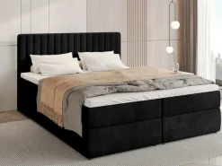 Meble Młodzieżowe|Łóżka Młodzieżowe></noscript>BROMARKT Łóżko kontynentalne 140x200 cm z pojemnikiem na pościel DREAM czarne