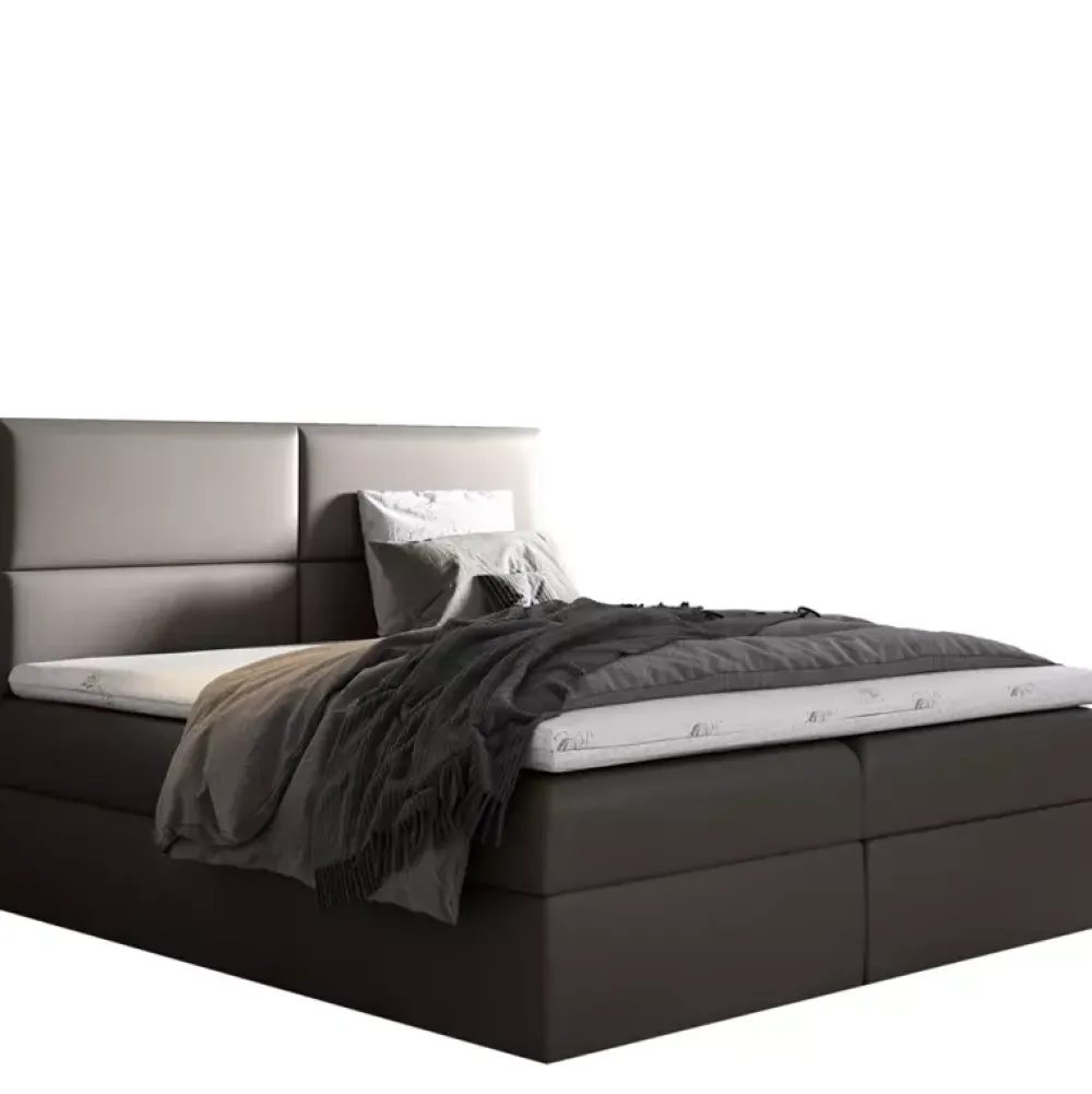 Łóżka Z Pojemnikiem|Łóżka Czarne>Gruszka Łóżko Kontynentalne 200x200 czarne SAMUEL