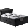 Łóżka Na Nóżkach|Łóżka Z Zagłówkiem>Gruszka Łóżko kontynentalne 160x200 czarne BRUNO