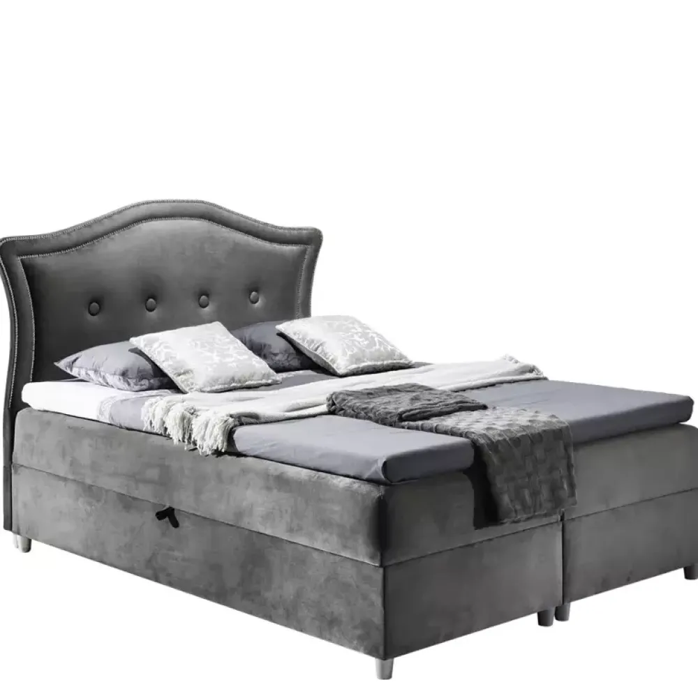 Łóżka Na Nóżkach|Łóżka Z Zagłówkiem>Gruszka Łóżko kontynentalne 160x200 czarne BRUNO