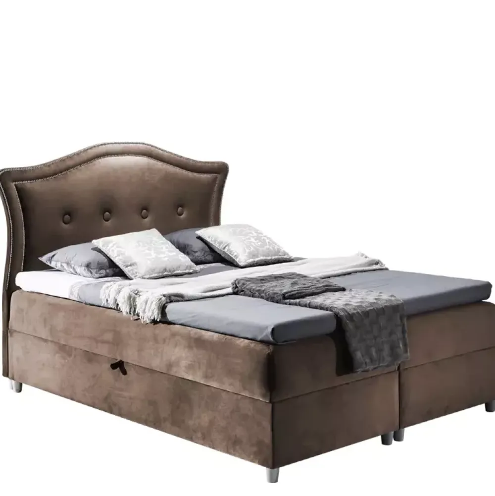 Łóżka Na Nóżkach|Łóżka Z Zagłówkiem>Gruszka Łóżko kontynentalne 160x200 czarne BRUNO