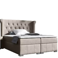 Łóżka Na Nóżkach|Łóżka Z Zagłówkiem>Gruszka Łóżko Kontynentalne 200x200 czarne MARCEL