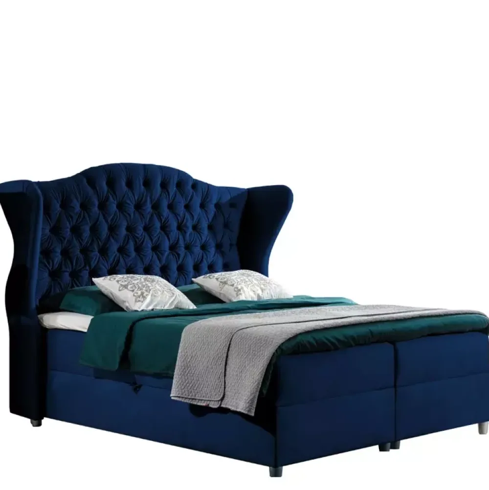 Łóżka Na Nóżkach|Łóżka Z Pojemnikiem>Gruszka Łóżko Kontynentalne 180x200 czarne LEON