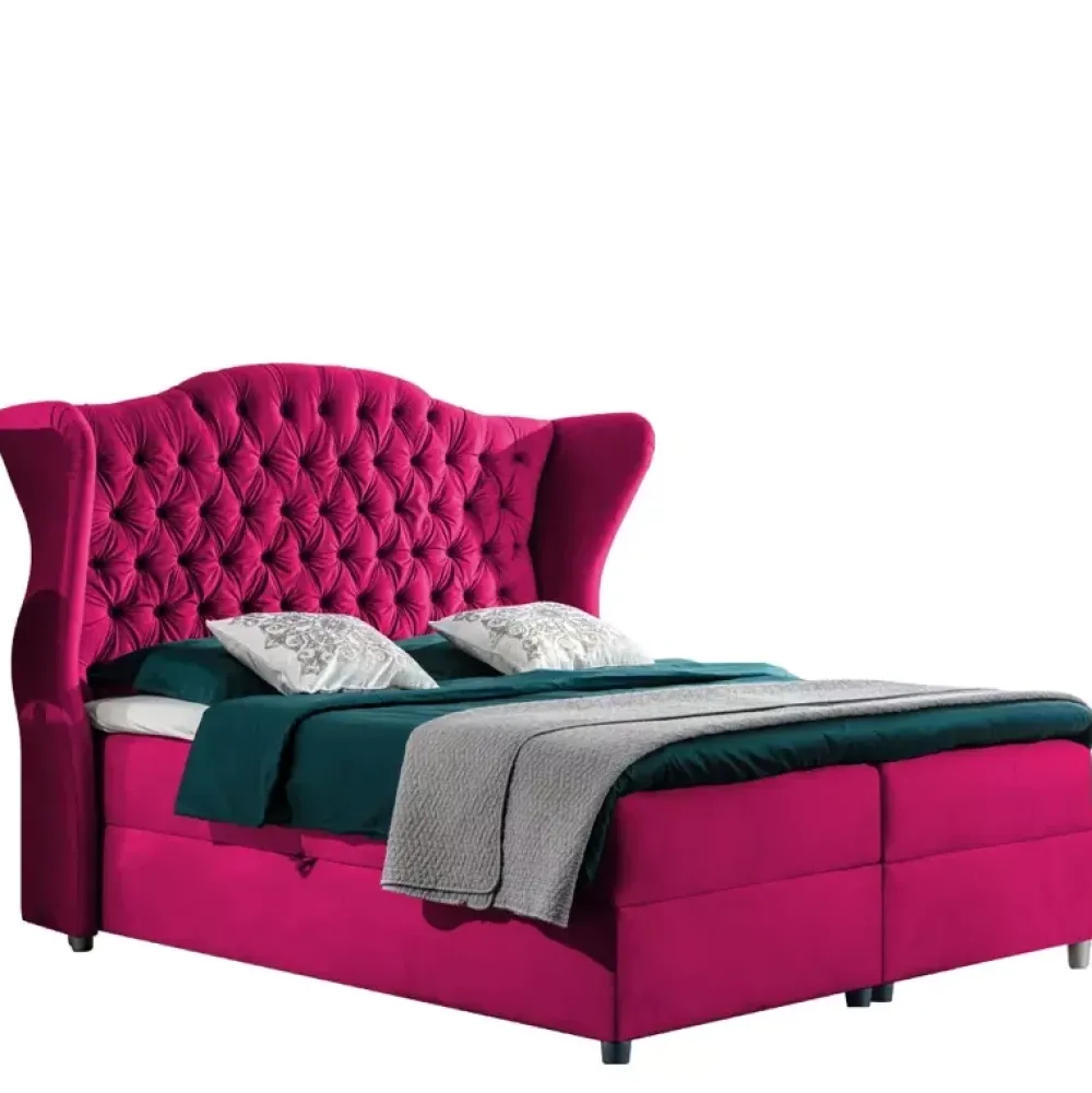 Łóżka Na Nóżkach|Łóżka Z Pojemnikiem>Gruszka Łóżko Kontynentalne 180x200 czarne LEON