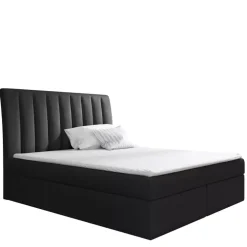 Łóżka Z Zagłówkiem|Łóżka Z Pojemnikiem>Gruszka Łóżko Kontynentalne 160x200 czarne NIKOLA