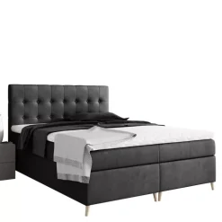 Łóżka Na Nóżkach|Łóżka Z Zagłówkiem>Gruszka Łóżko Kontynentalne 160x200 czarne ALEX