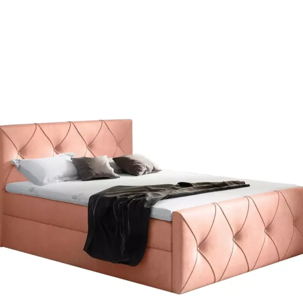 Łóżka Z Zagłówkiem|Łóżka Z Pojemnikiem>Gruszka Łóżko Kontynentalne 200x200 czerwone COLIN LUX