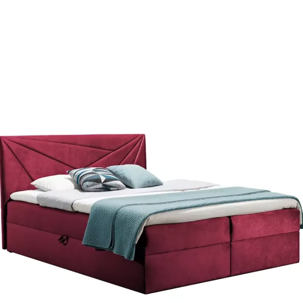 Łóżka Z Zagłówkiem|Łóżka Z Pojemnikiem>Gruszka Łóżko Kontynentalne 160x200 czerwone TOM 5