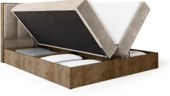 Łóżka Małżeńskie|Łóżka Z Zagłówkiem>BROMARKT Łóżko kontynentalne 160x200 do sypialni LOFT II z pojemnikiem dąb lefkas