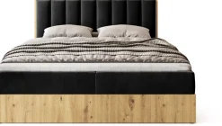 Łóżka Małżeńskie|Łóżka Ze Stelażem></noscript>BROMARKT Łóżko kontynentalne 180x200 do sypialni LOFT II z pojemnikiem dąb artisan