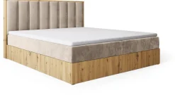 Łóżka Małżeńskie|Łóżka Ze Stelażem></noscript>BROMARKT Łóżko kontynentalne 180x200 do sypialni LOFT II z pojemnikiem dąb artisan