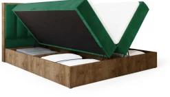 Łóżka Małżeńskie|Łóżka Ze Stelażem>BROMARKT Łóżko kontynentalne 160x200 do sypialni LOFT II z pojemnikiem dąb lefkas