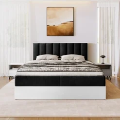 Meble Młodzieżowe|Łóżka Młodzieżowe></noscript>BROMARKT Łóżko kontynentalne 140x200 do sypialni LOFT II z pojemnikiem biały