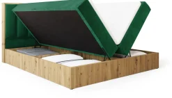 Meble Młodzieżowe|Łóżka Młodzieżowe>BROMARKT Łóżko kontynentalne 140x200 do sypialni LOFT II z pojemnikiem dąb artisan