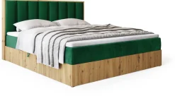 Łóżka Małżeńskie|Łóżka Ze Stelażem></noscript>BROMARKT Łóżko kontynentalne 160x200 do sypialni LOFT II z pojemnikiem dąb artisan