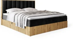 Meble Młodzieżowe|Łóżka Młodzieżowe></noscript>BROMARKT Łóżko kontynentalne 140x200 do sypialni LOFT II z pojemnikiem dąb artisan