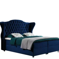 Łóżka Na Nóżkach|Łóżka Z Zagłówkiem>Gruszka Łóżko Kontynentalne 160x200 granatowe LEON