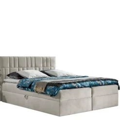 Łóżka Z Zagłówkiem|Łóżka Z Pojemnikiem>Gruszka Łóżko Kontynentalne 160x200 kremowe TOM 3