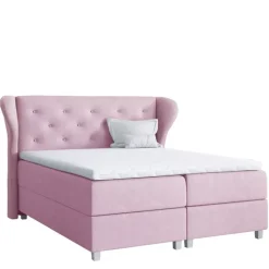 Łóżka Młodzieżowe|Łóżka Na Nóżkach>Gruszka Łóżko Kontynentalne 140x200 różowe BARTEK