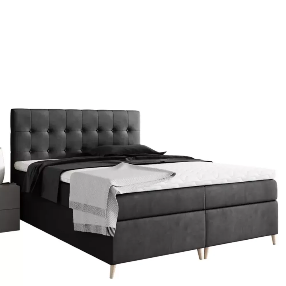 Łóżka Młodzieżowe|Łóżka Na Nóżkach>Gruszka Łóżko Kontynentalne 140x200 szare ALEX