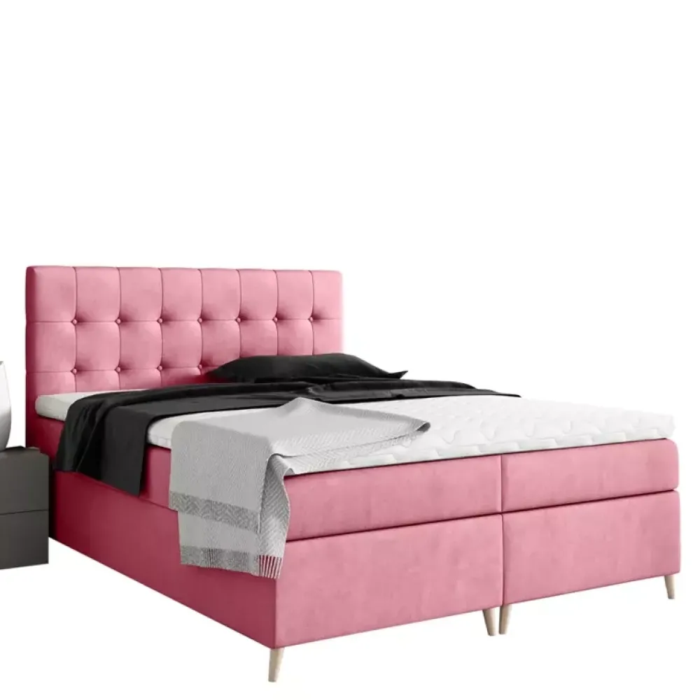 Łóżka Młodzieżowe|Łóżka Na Nóżkach>Gruszka Łóżko Kontynentalne 140x200 szare ALEX