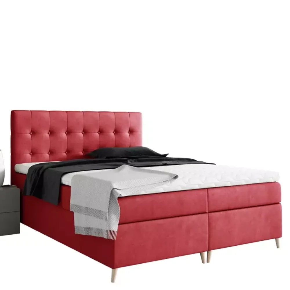 Łóżka Młodzieżowe|Łóżka Na Nóżkach>Gruszka Łóżko Kontynentalne 140x200 szare ALEX