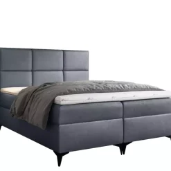 Łóżka Na Nóżkach|Łóżka Z Zagłówkiem>Gruszka Łóżko Kontynentalne 200x200 szare FELIX