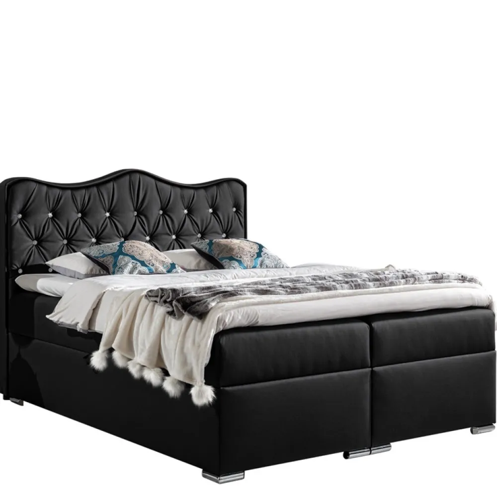 Łóżka Na Nóżkach|Łóżka Z Zagłówkiem>Gruszka Łóżko Kontynentalne 160x200 szare STEFAN