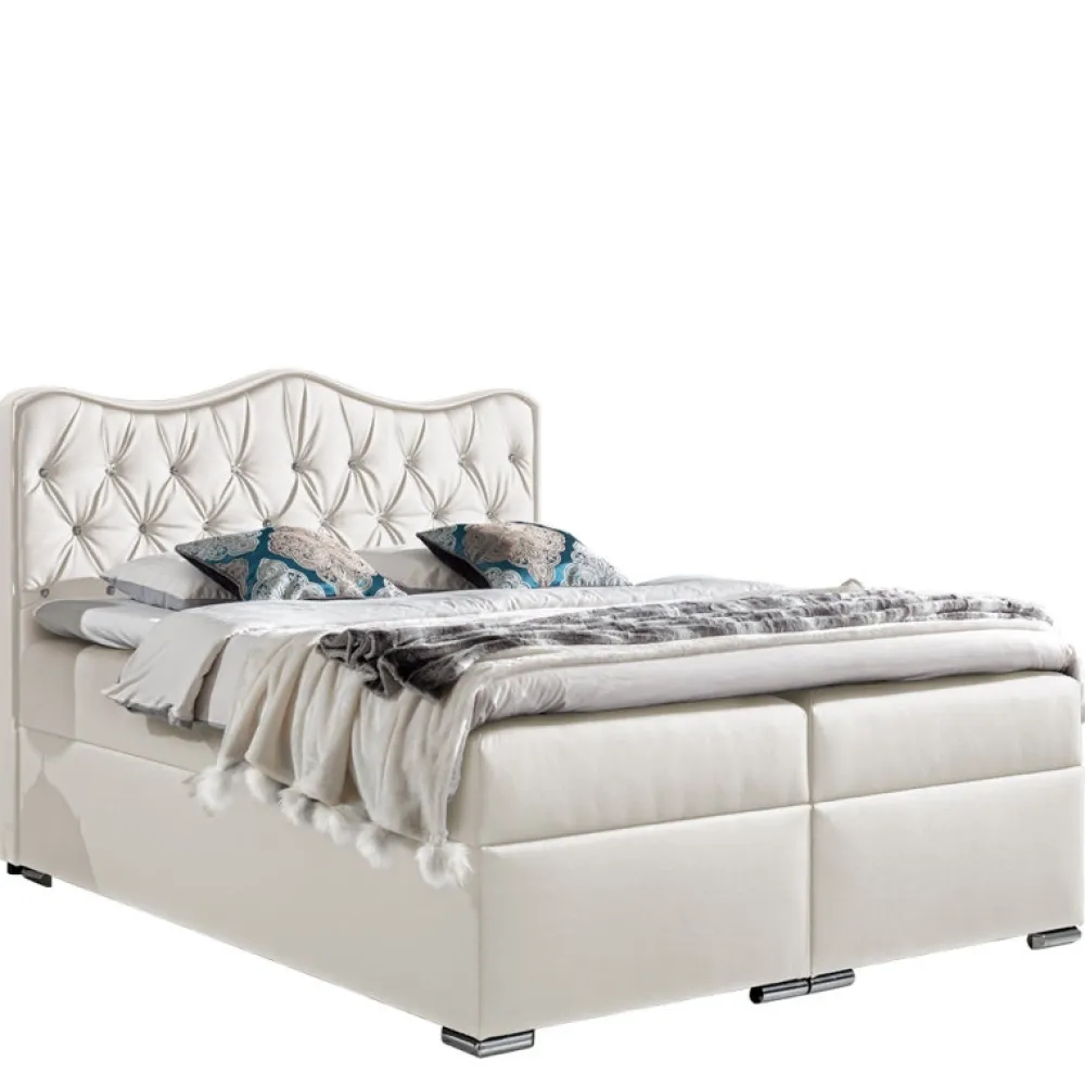 Łóżka Na Nóżkach|Łóżka Z Zagłówkiem>Gruszka Łóżko Kontynentalne 160x200 szare STEFAN