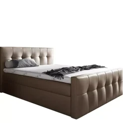 Łóżka Z Pojemnikiem|Łóżka Dwuosobowe></noscript>Gruszka Łóżko Kontynentalne 160x200 z czerwonej ekoskóry MAX