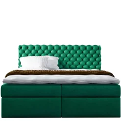 Łóżka Z Zagłówkiem|Łóżka Z Pojemnikiem>Gruszka Łóżko Kontynentalne 200x200 zielone PAWEŁ