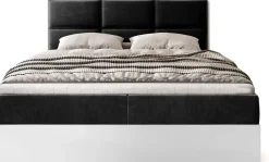 Łóżka Małżeńskie|Łóżka Ze Stelażem></noscript>BROMARKT Łóżko kontynentalne z pojemnikiem na pościel 180x200 cm LOFT biały