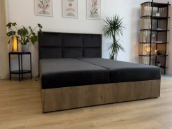 Łóżka Małżeńskie|Łóżka Ze Stelażem></noscript>BROMARKT Łóżko kontynentalne z pojemnikiem na pościel 180x200 cm LOFT biały