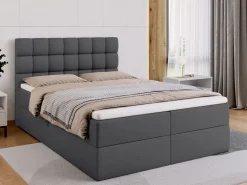 Meble Młodzieżowe|Łóżka Młodzieżowe></noscript>BROMARKT Łóżko kontynentalne z pojemnikiem 140x200 cm DAKOTA szare