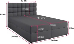 Meble Młodzieżowe|Łóżka Młodzieżowe></noscript>BROMARKT Łóżko kontynentalne z pojemnikiem 140x200 cm DAKOTA szare