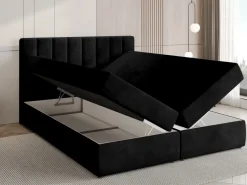 Łóżka Małżeńskie|Łóżka Ze Stelażem>BROMARKT Łóżko kontynentalne z pojemnikiem 160x200 cm DENVER welur