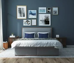 Łóżka Młodzieżowe|Łóżka Z Zagłówkiem>Laaph Studio Łóżko kontynentalne z pojemnikiem 140x200 SUMBA