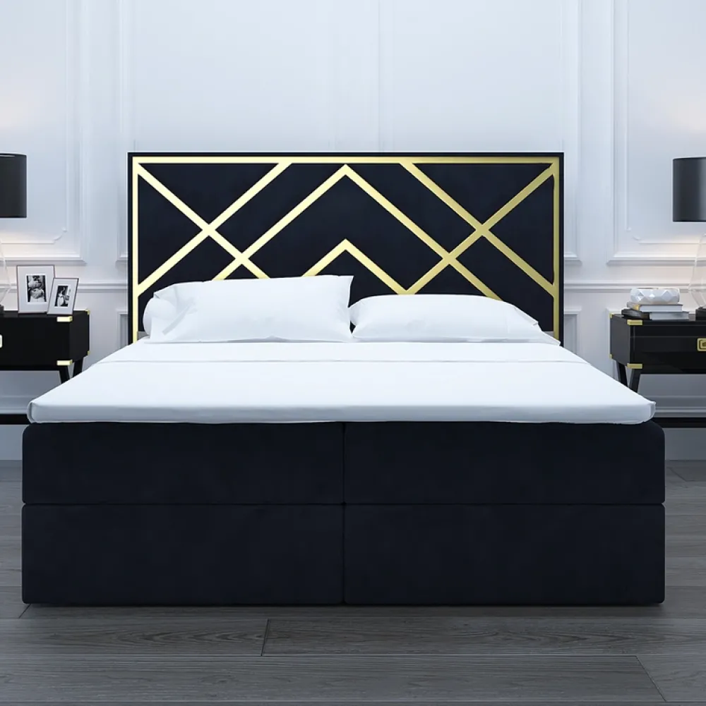 Łóżka Z Zagłówkiem|Łóżka Z Materacem>Laaph Studio Łóżko kontynentalne z pojemnikiem na pościel 180x200 LAROSA