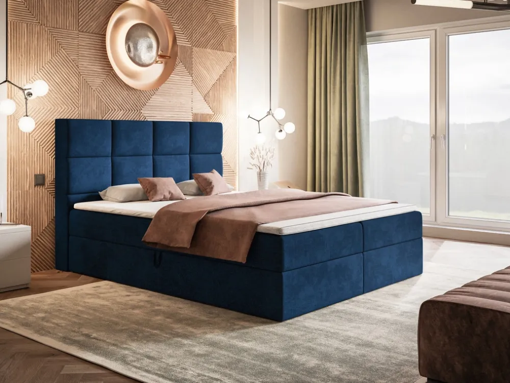 Łóżka Małżeńskie|Łóżka Ze Stelażem>Riban Łóżko kontynentalne z pojemnikiem 160x200 cm ZAMER nowoczesne