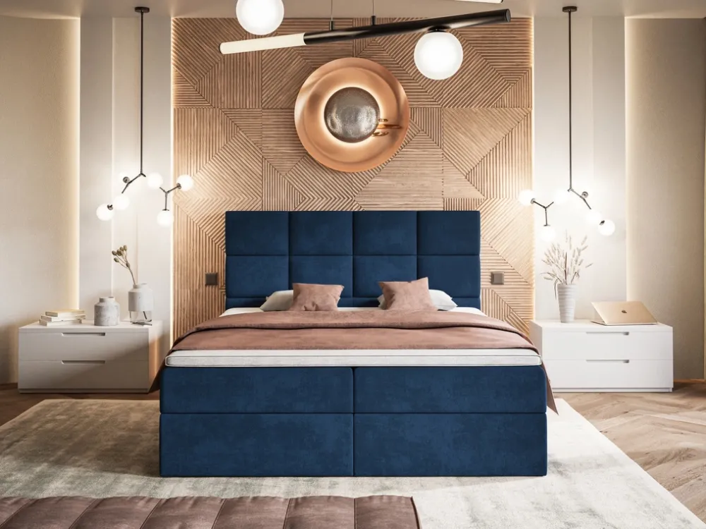 Łóżka Małżeńskie|Łóżka Ze Stelażem>Riban Łóżko kontynentalne z pojemnikiem 160x200 cm ZAMER nowoczesne